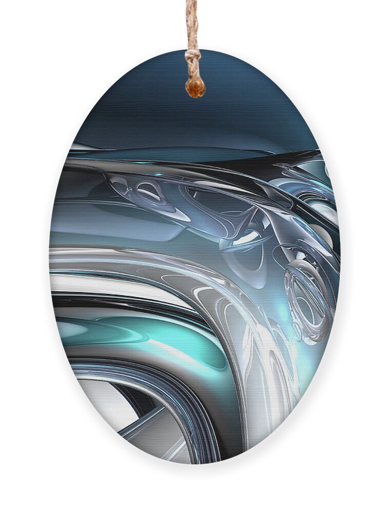 Abstract Ornament featuring the digital art Reflections of Blue by Phil Perkins