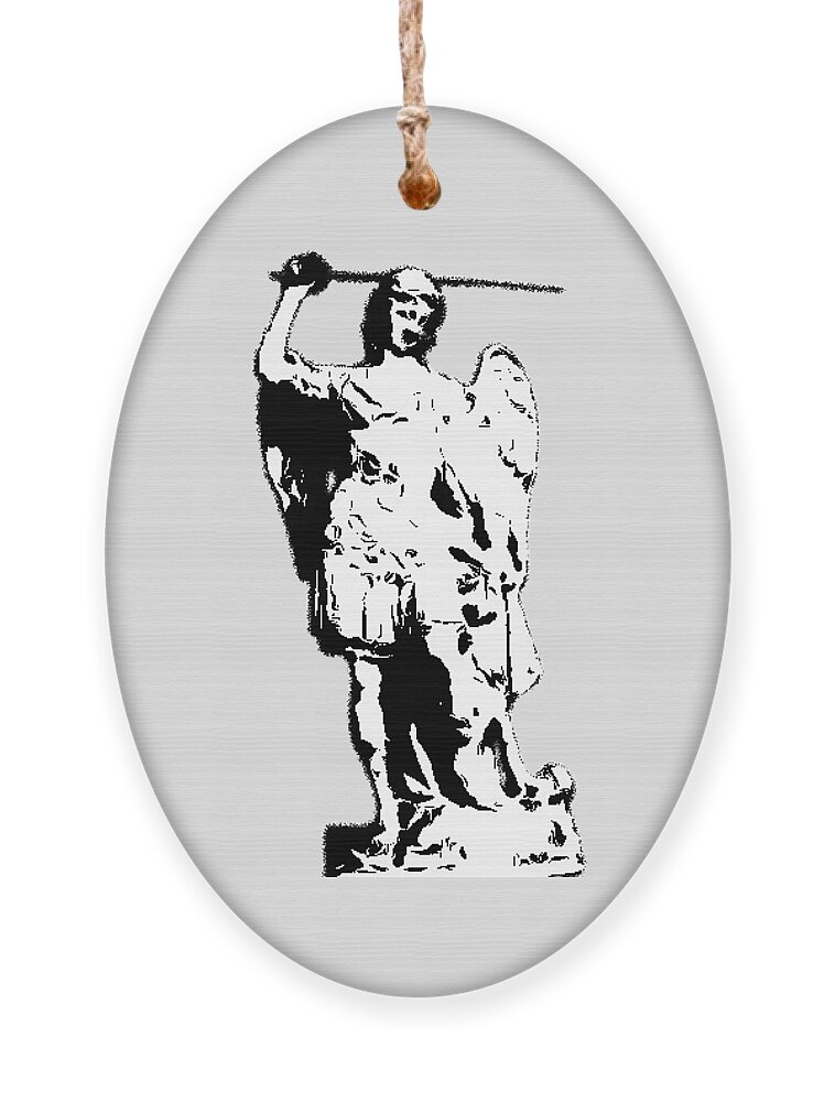 Saint Michael The Archangel Ornament featuring the drawing Saint Michael the Archangel #2 by Archangelus Gallery