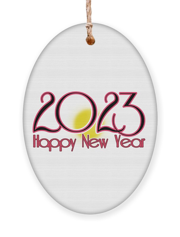 2023 Ornament featuring the digital art 2023 Happy New Year by Delynn Addams
