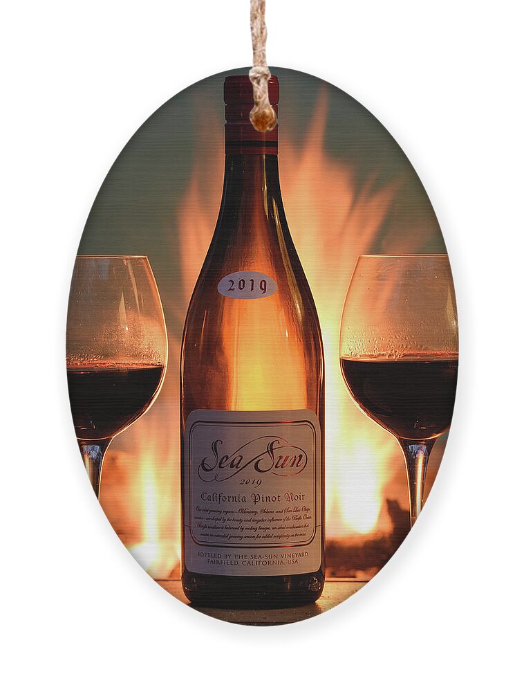 Wine Ornament featuring the photograph Fire Side #3 by Patrick Nowotny