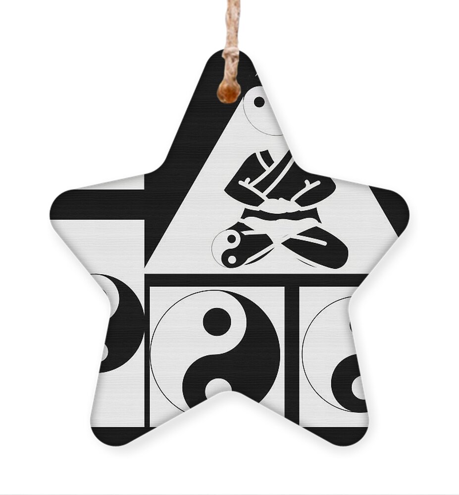  Ornament featuring the digital art LOA art Ying Yang #3 by Yvonne Padmos