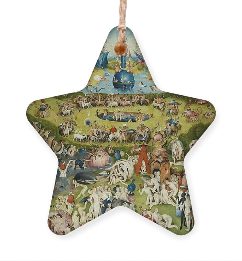 Hieronymus Bosch Ornament featuring the painting The Garden Of Earthly Delights #1 by Hieronymus Bosch