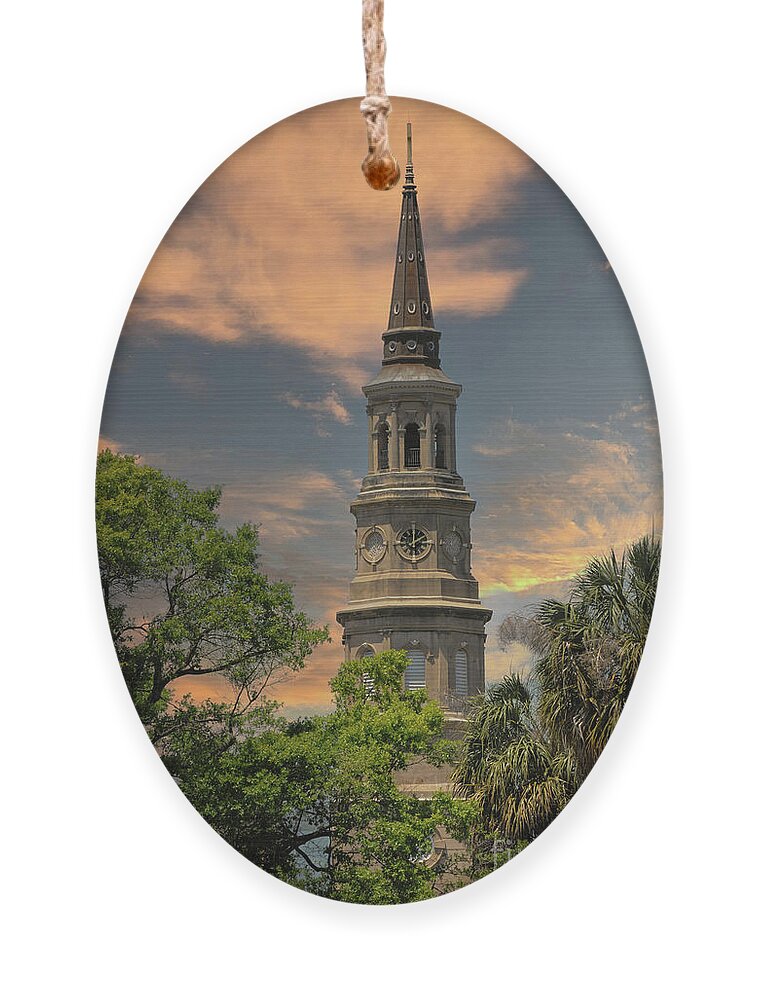 St. Phillip's Church Ornament featuring the photograph Holy City - St Phillips Historic Church - Charleston SC by Dale Powell
