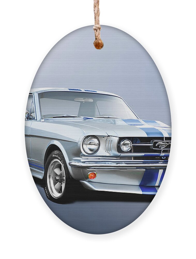1965 Ford Mustang Ornament featuring the photograph 1965 Ford Mustang Coupe #4 by Dave Koontz
