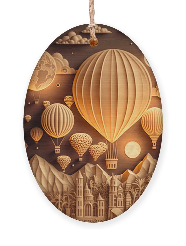 Balloons Ornament featuring the digital art Balloons by Jay Schankman