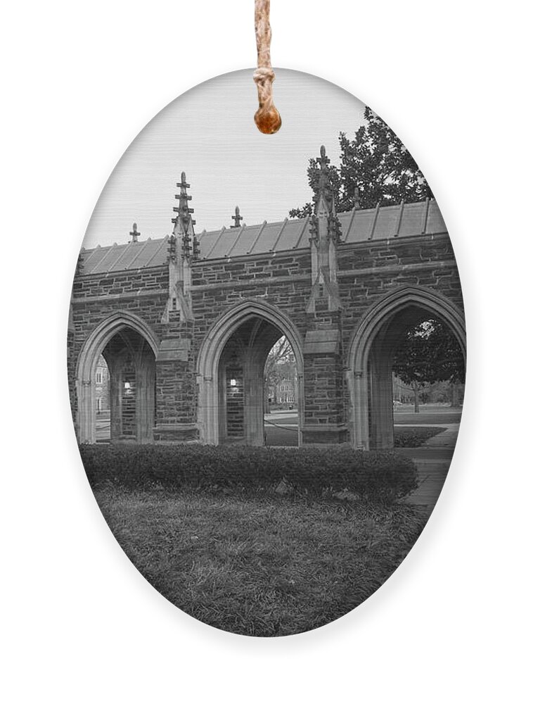 Eldon Mcgraw Media Ornament featuring the photograph Duke University Chapel in black and white #5 by Eldon McGraw