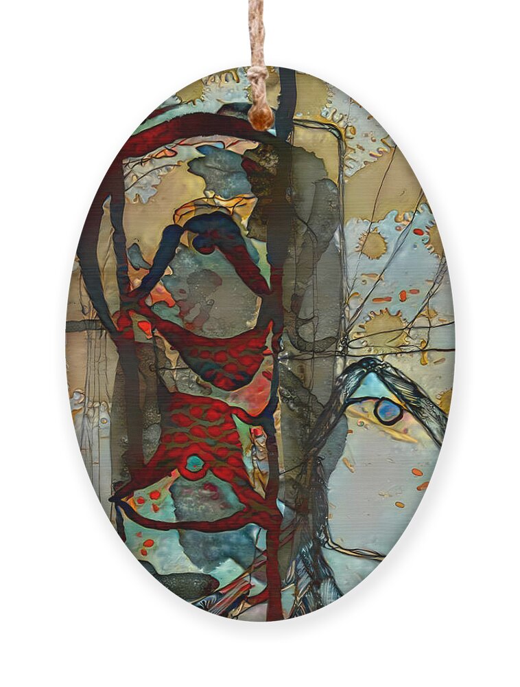 Contemporary Art Ornament featuring the digital art 58 by Jeremiah Ray