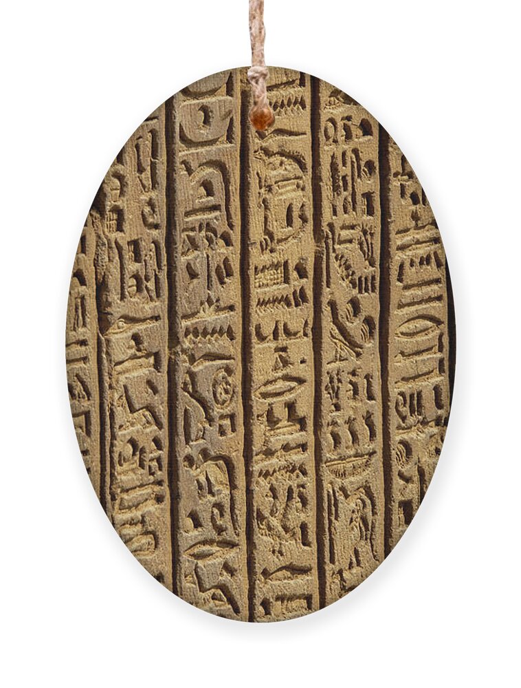 Stone Ornament featuring the photograph Ancient Egypt Hieroglyphics On Wall #6 by Mikhail Kokhanchikov