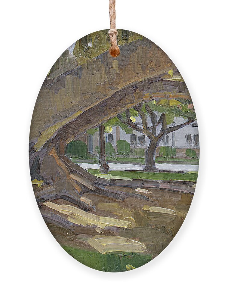 Tree Ornament featuring the painting 6th and Laurel - Balboa Park, San Diego, California by Paul Strahm