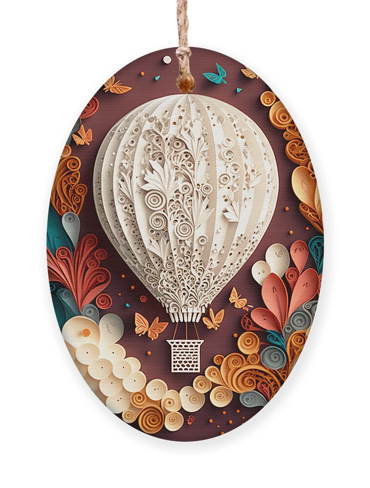 Balloon Races Ornament featuring the digital art Balloon Races by Jay Schankman
