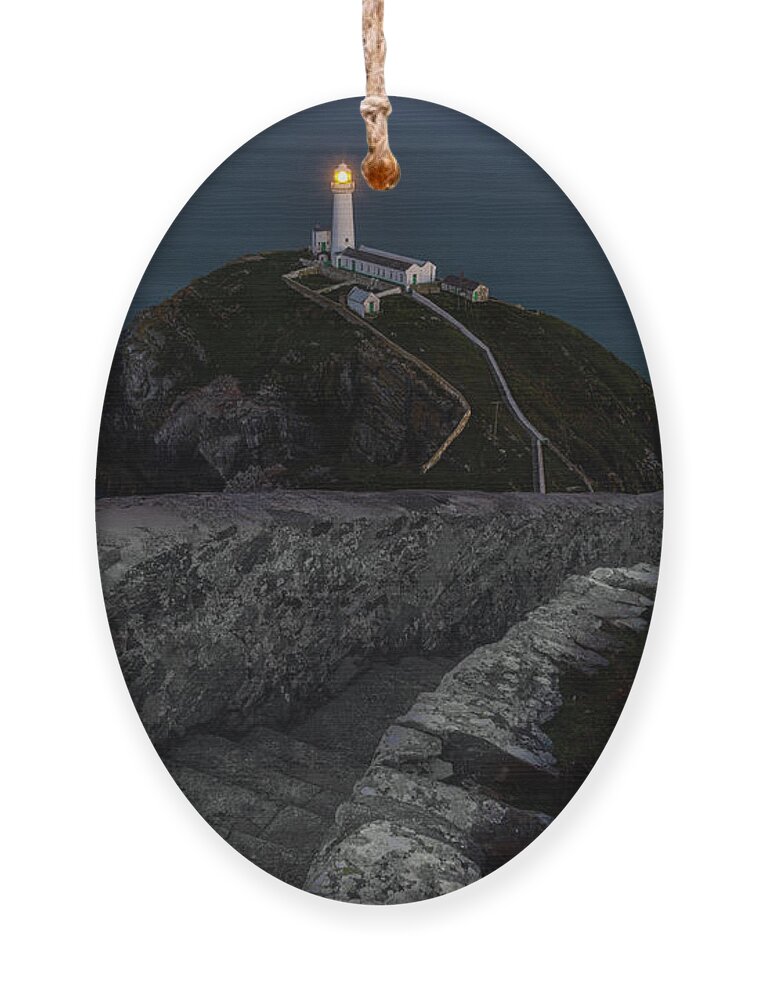 South Stack Lighthouse Ornament featuring the photograph South Stack Lighthouse, Goleudy Ynys Lawd, Wales #7 by Joana Kruse