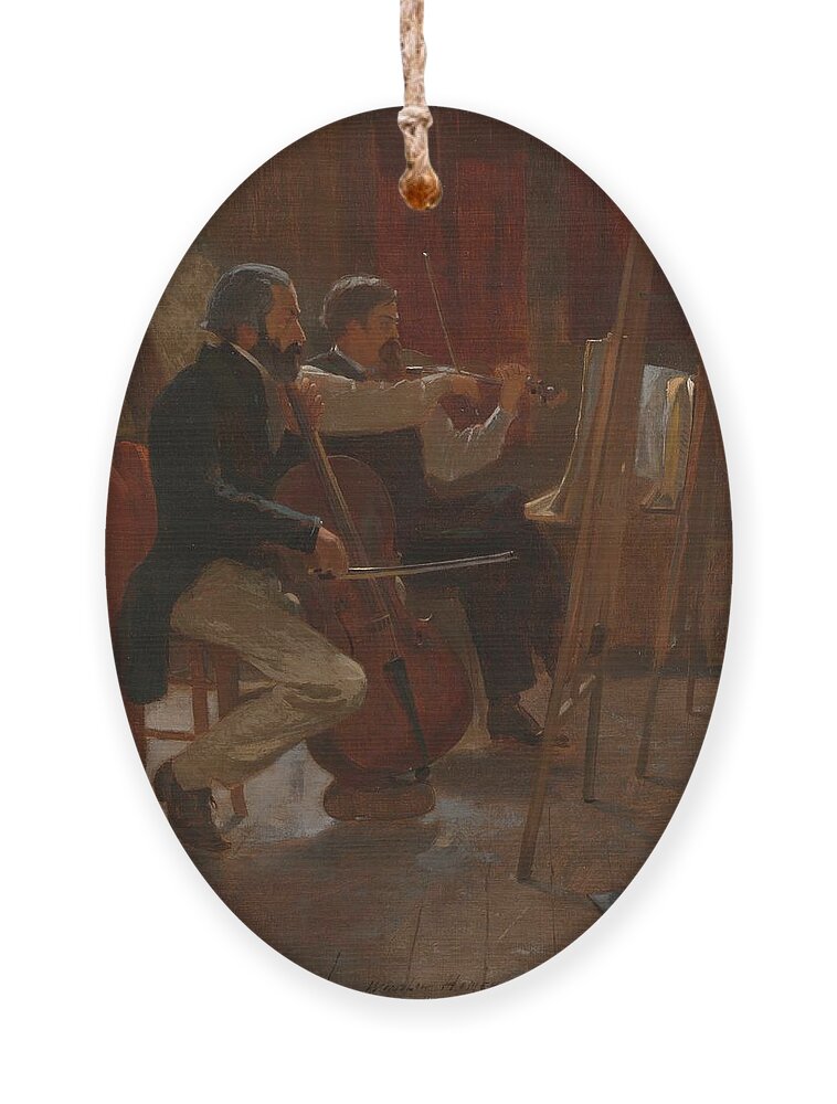 Winslow Homer Ornament featuring the painting The Studio by Winslow Homer