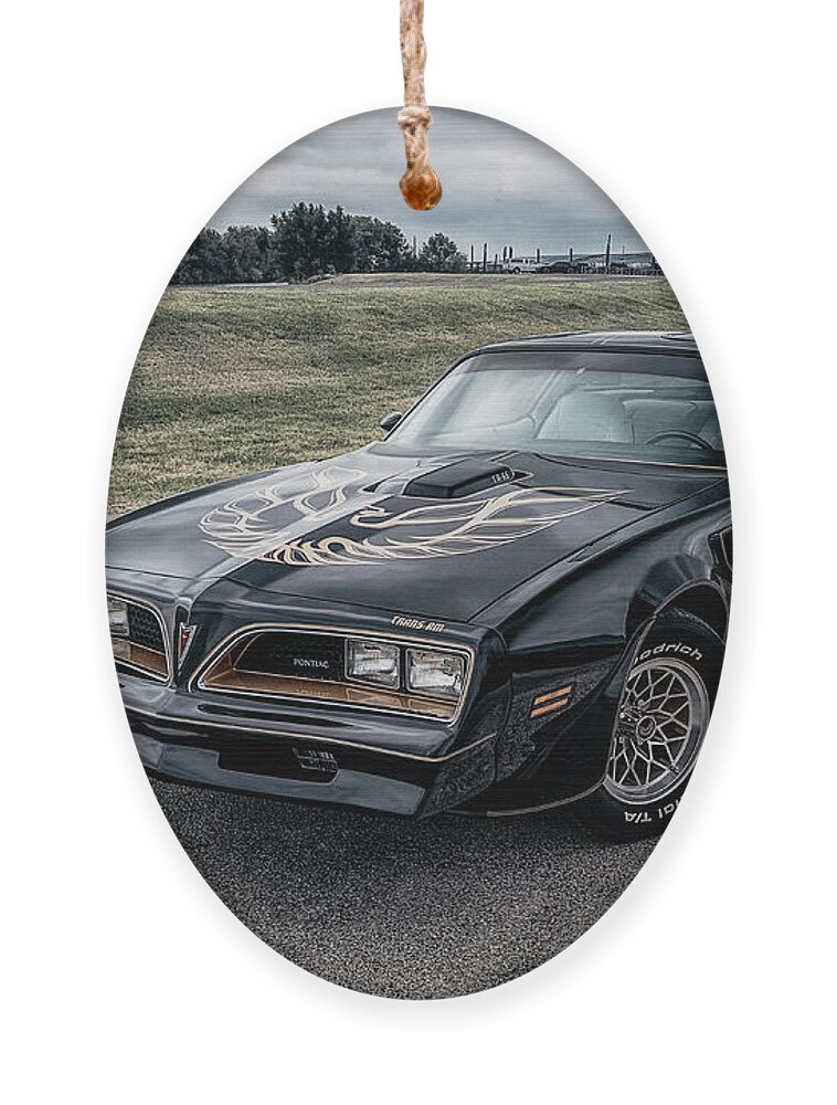 Pontiac Ornament featuring the digital art 77 Trans Am by Douglas Pittman
