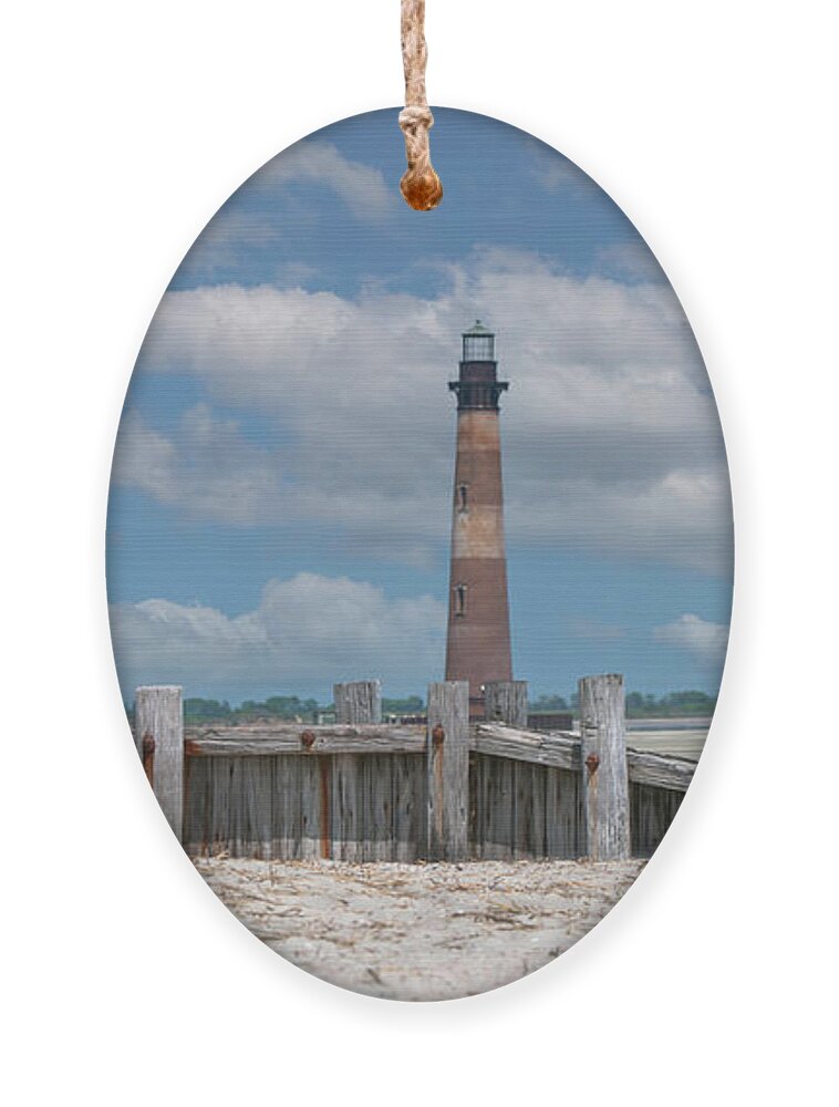 Morris Island Lighthouse Ornament featuring the photograph Folly Beach - Morris Island Lighthouse - Charleston SC Lowcountry8247 by Dale Powell