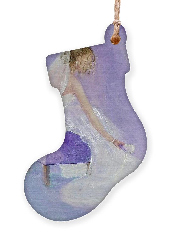 Bride Ornament featuring the painting A Brides soft touch by Kelly Mills