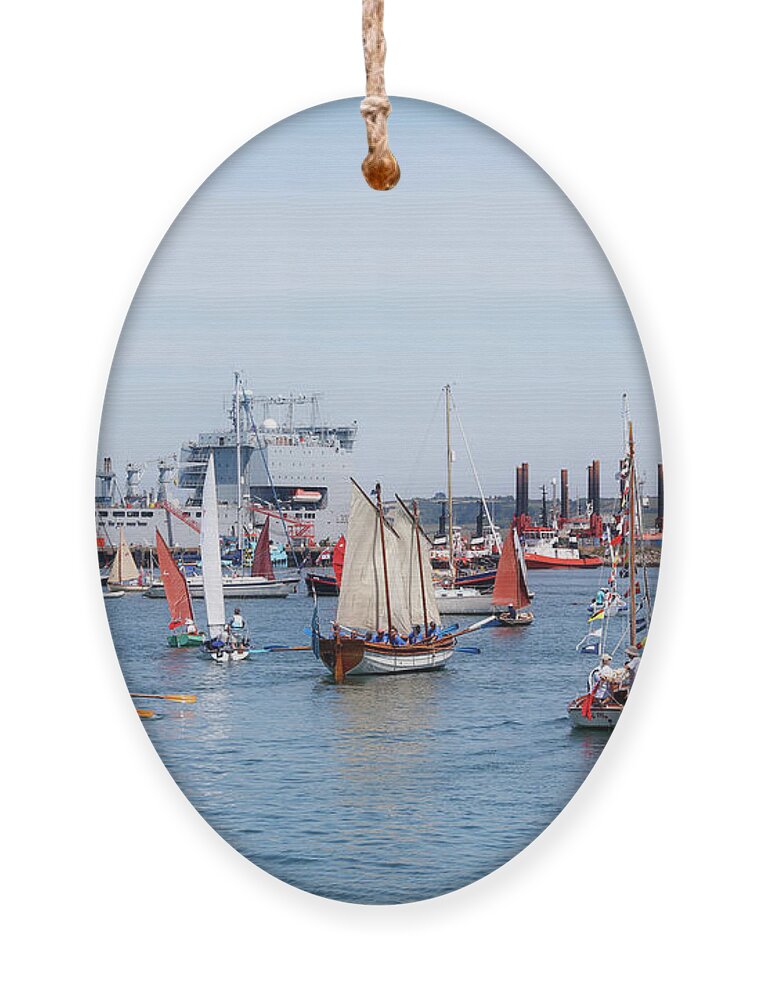 Falmouth Ornament featuring the photograph A Busy Day in Falmouth by Terri Waters