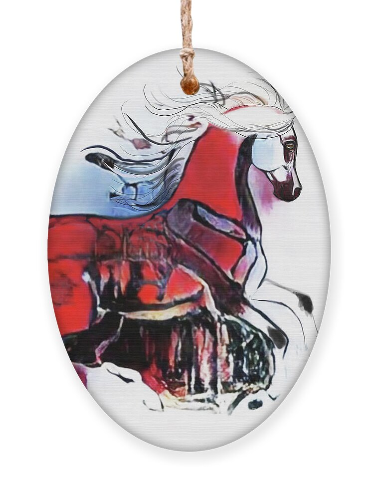 #nftartist #nftcollection #nftdrop #contemporaryart Ornament featuring the digital art A Cantering Horse 005 by Stacey Mayer