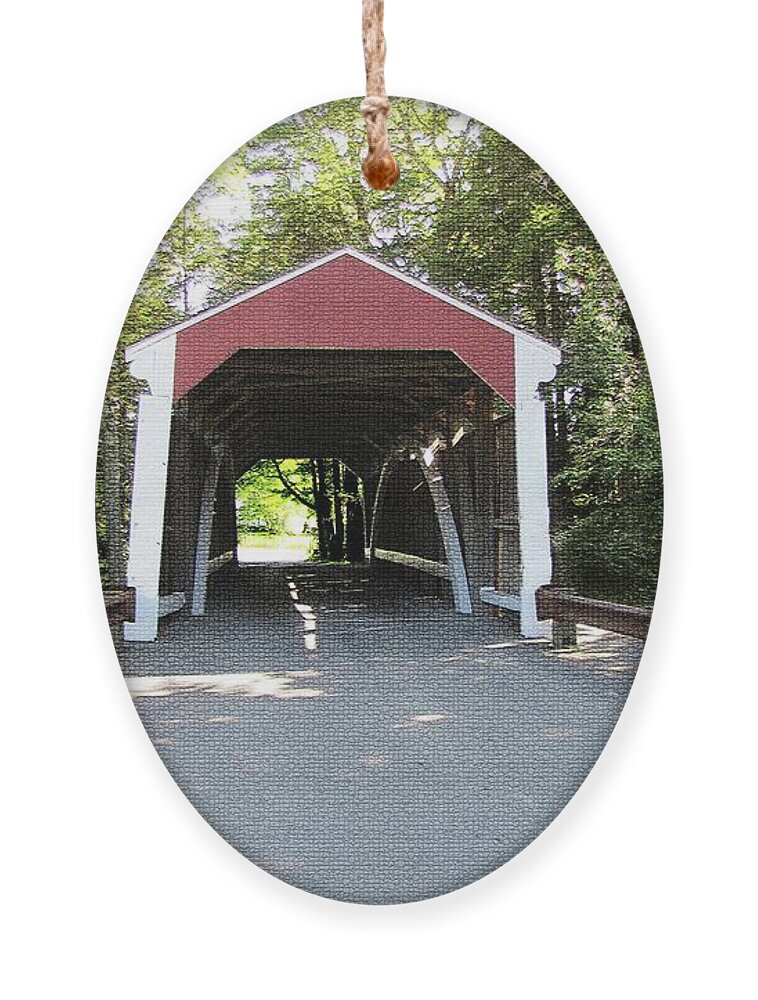 Bridge Ornament featuring the photograph A Covered Bridge Near Lancaster Pennsylvania by David Dehner