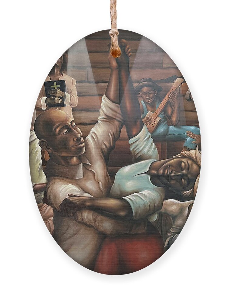 Portraits In History Ornament featuring the painting A Juneteenth Celebration by Clement Bryant