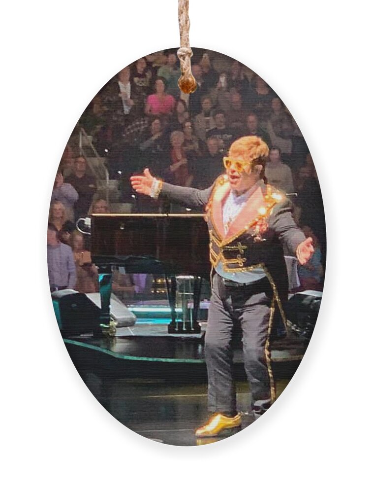 Elton Ornament featuring the photograph A Legend Takes a Bow by Lee Darnell