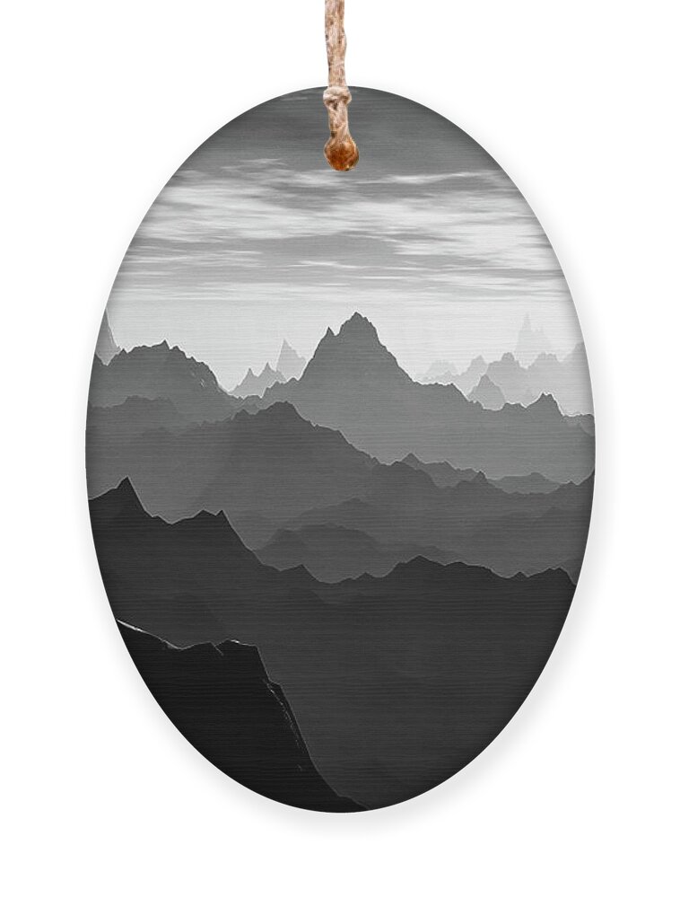 Travel Ornament featuring the digital art A Long Hike by Phil Perkins