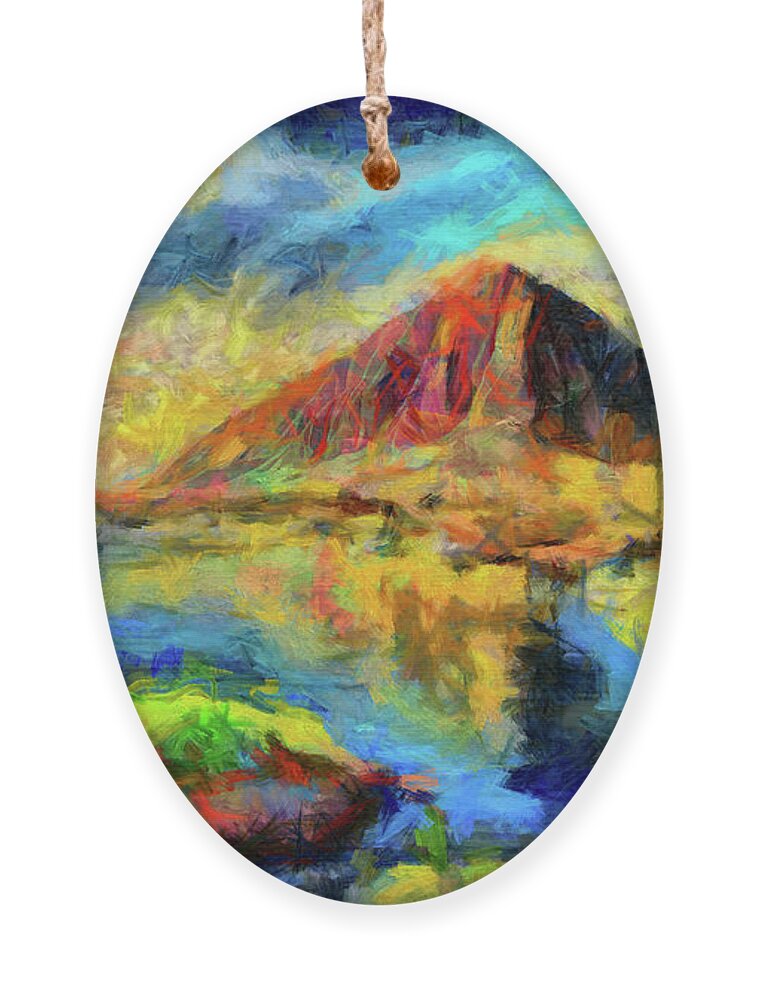 Morro Bay And A Marina Ornament featuring the digital art A Morro Bay and a Marina by Caito Junqueira