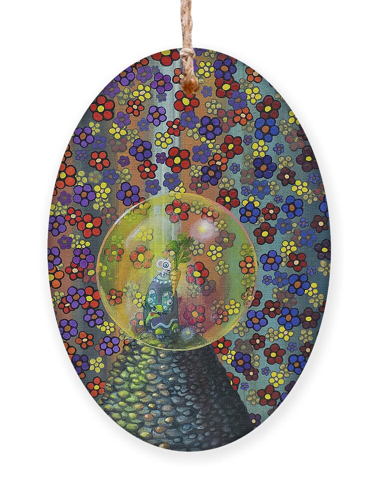 Pop Surrealism Ornament featuring the painting A Reward for Your Climb by Mindy Huntress