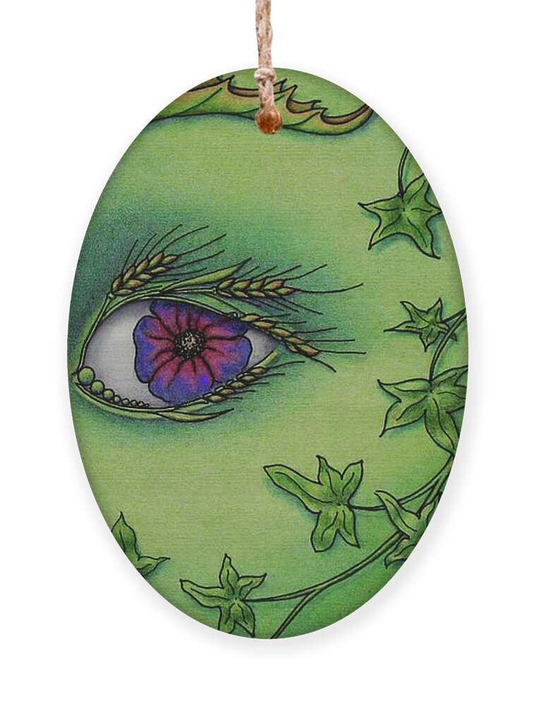 Kim Mcclinton Ornament featuring the drawing The Side-Eye from Mother Nature by Kim McClinton