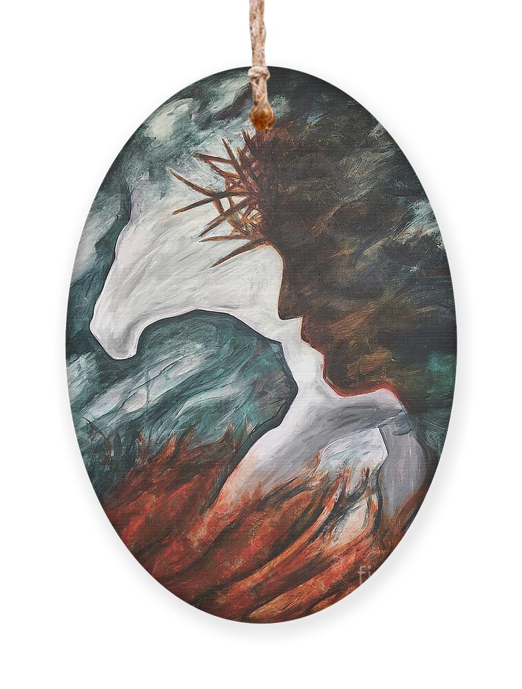 War Ornament featuring the painting A Time For War by Pamela Schwartz