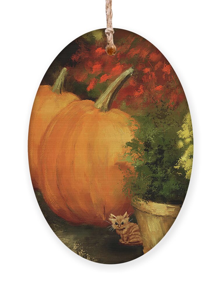Halloween Ornament featuring the digital art A Tiny Halloween Surprise by Lois Bryan