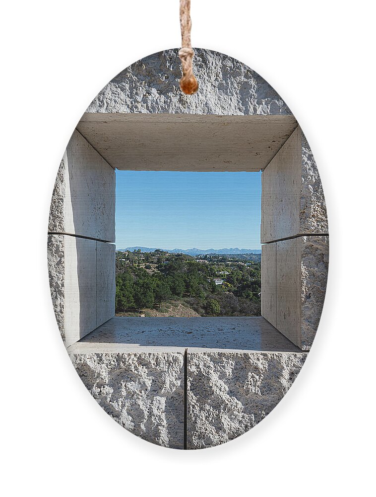 Brentwood Ornament featuring the photograph A Window on Los Angeles from Afar by David Levin