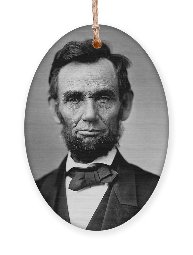 Lincoln Ornament featuring the photograph Abraham Lincoln by War Is Hell Store