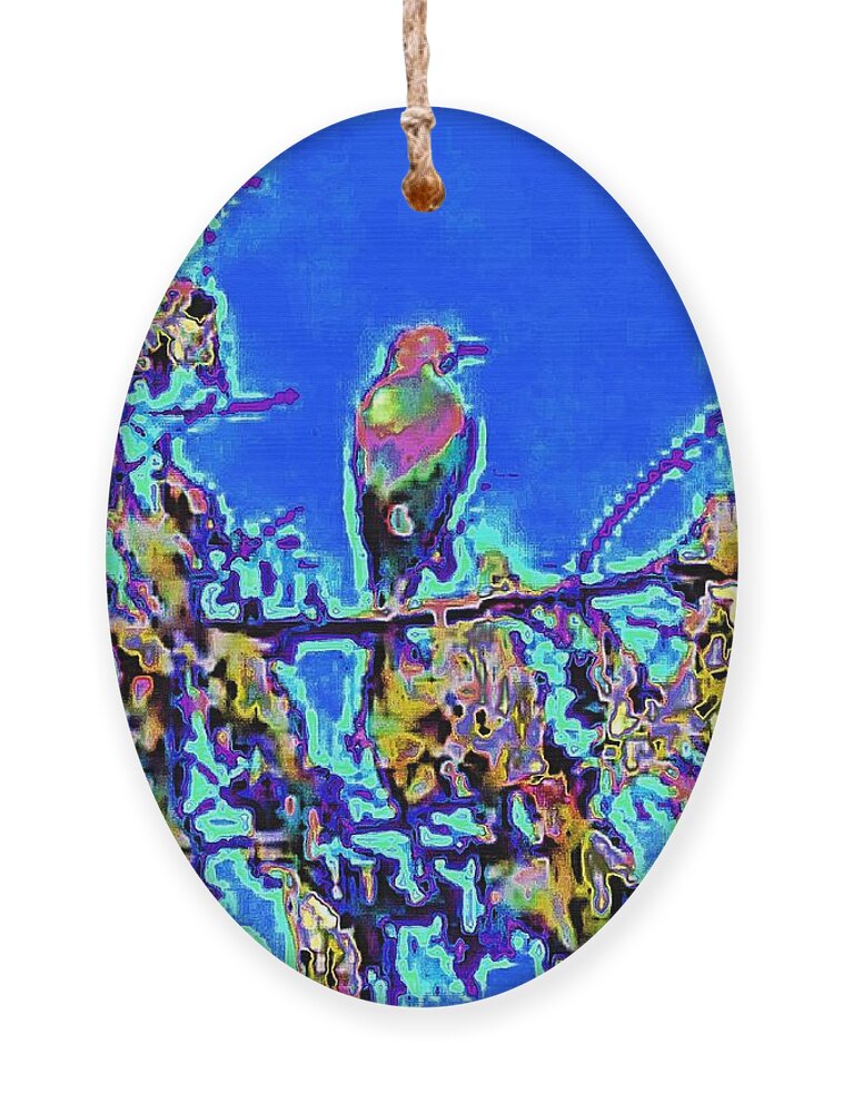 Bird Ornament featuring the photograph Abstract Branch Bird by Andrew Lawrence