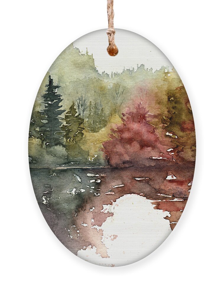 Abstract Ornament featuring the painting Abstract Forest by Wendy Keeney-Kennicutt