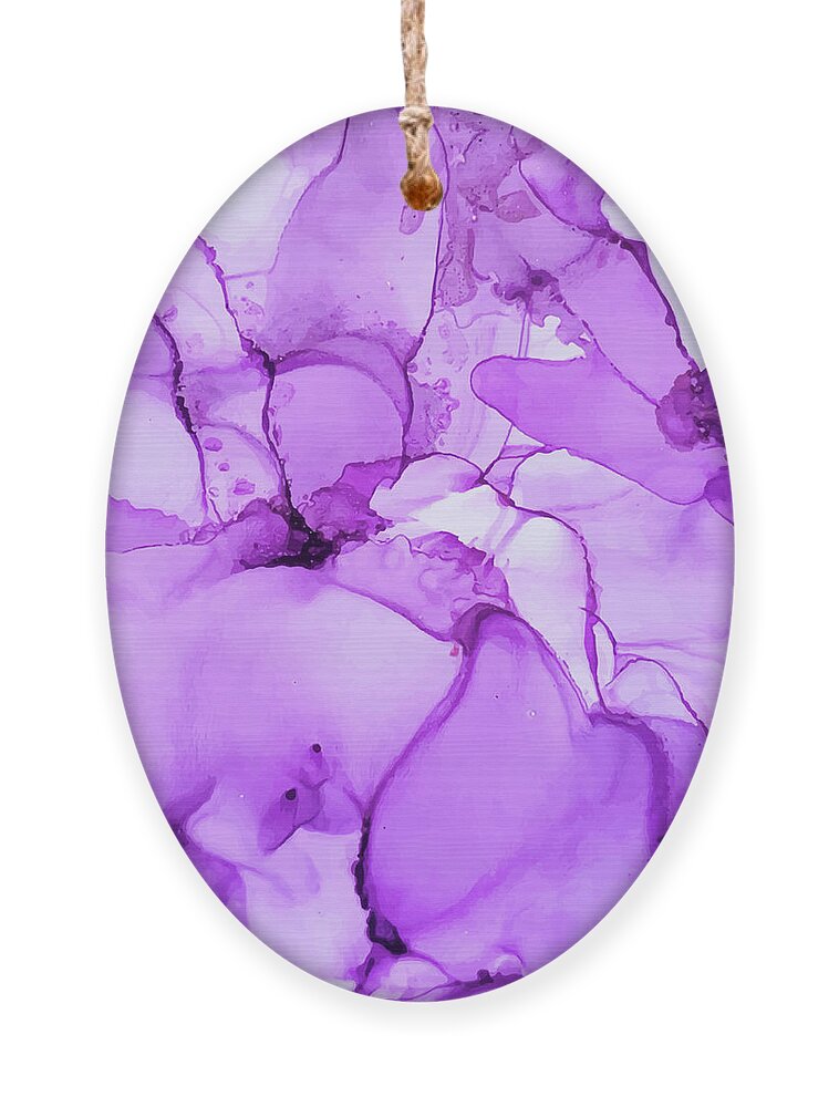 Liquid Ornament featuring the digital art Abstract Fresh Purple Ink Liquid by Sambel Pedes