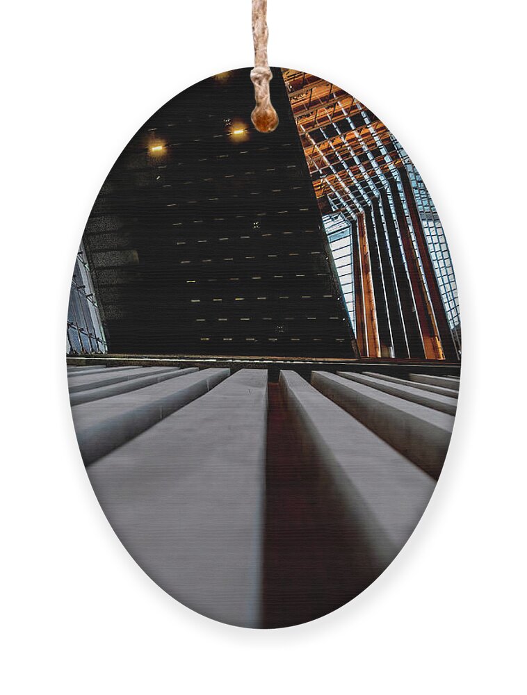  Abstract Ornament featuring the photograph Abstract in the big city by Arik Baltinester