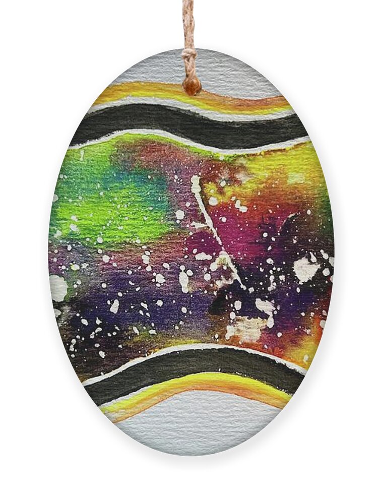  Ornament featuring the painting Abstract by Theresa Marie Johnson