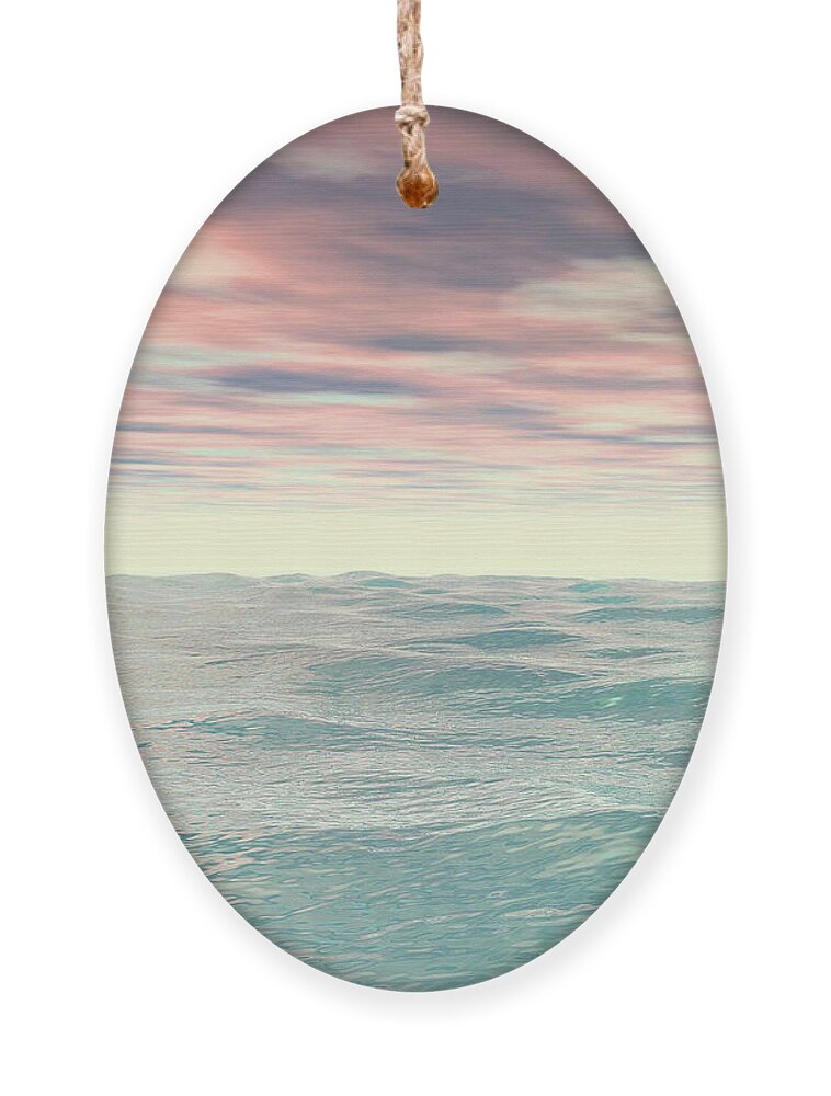 Morning Ornament featuring the digital art Across The Ocean by Phil Perkins
