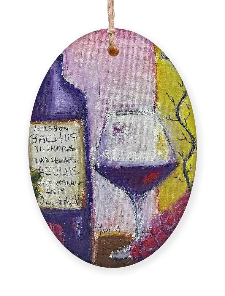 Wine Bottle Ornament featuring the painting Aeolus by Roxy Rich
