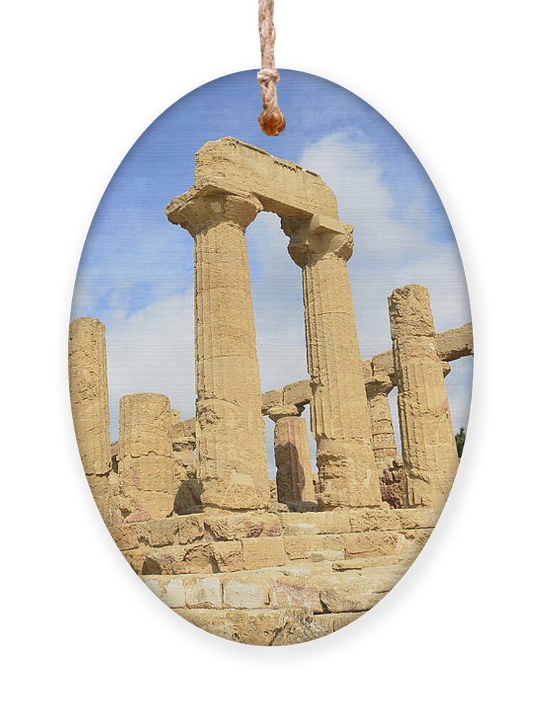 Agrigento Ornament featuring the photograph Agrigento, Valley of the Kings 1 by Regina Muscarella