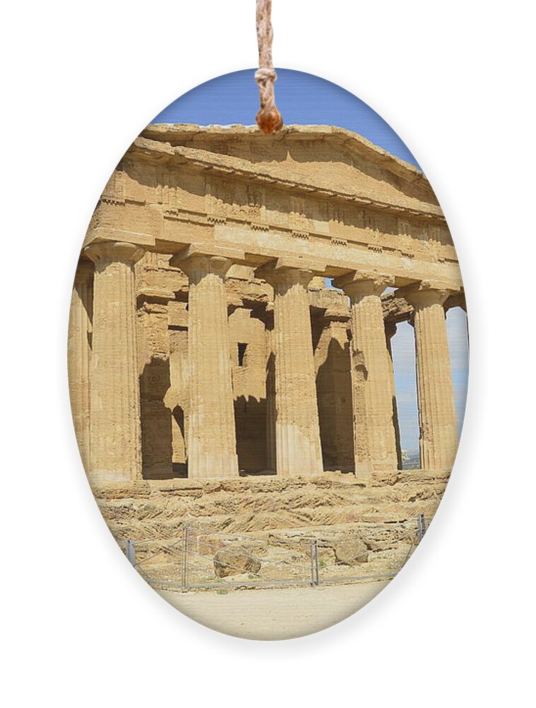 Agrigento Ornament featuring the photograph Agrigento, Valley of the Kings 3 by Regina Muscarella