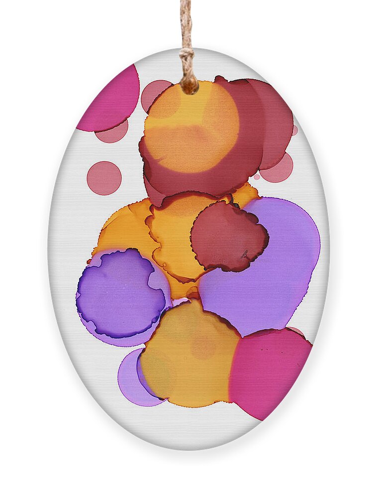 Abstract Ornament featuring the painting Alcohol Ink Improvisation 12130 by Bentley Davis