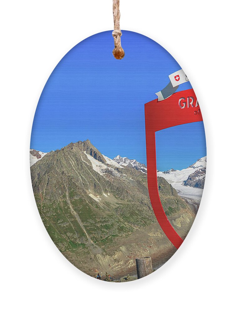 Glacier Ornament featuring the photograph Aletsch Grand Tour of Switzerland by Benny Marty