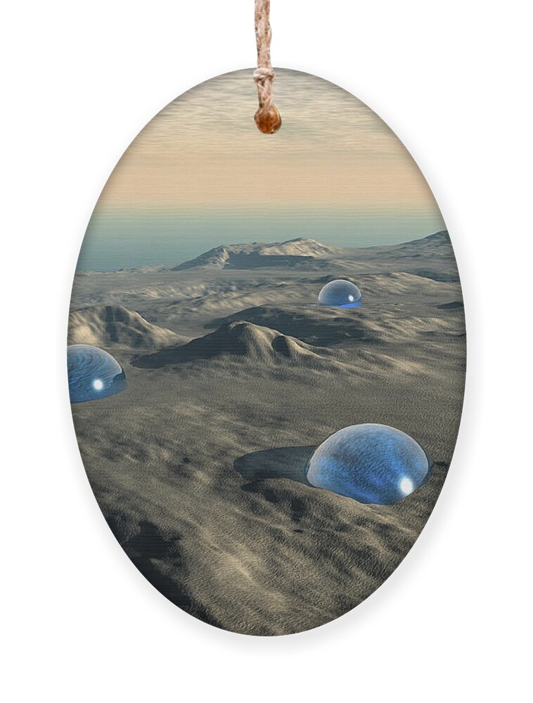 Mystery Ornament featuring the digital art Alien Spheres by Phil Perkins