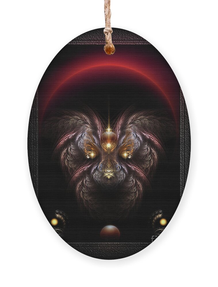 Alkarian Poodle Ornament featuring the digital art Alkarian Poodle Fractal Art Portrait by Rolando Burbon