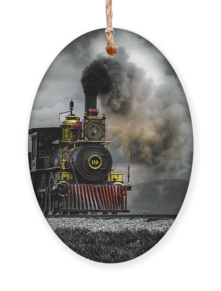 Train Ornament featuring the photograph All Aboard by Pam Rendall