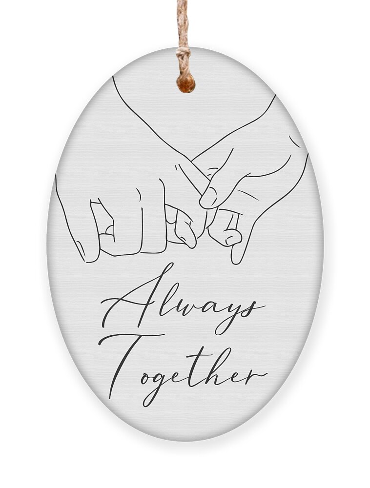 Always Together hand written Text, Cute Couple Drawings, Holding Hands  Drawing , Romantic Couple Art Ornament by Mounir Khalfouf - Pixels