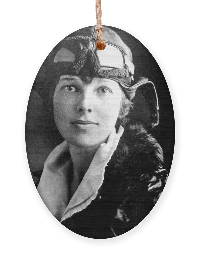 Fearless Ornament featuring the painting Amelia Earhart 2 by Tony Rubino