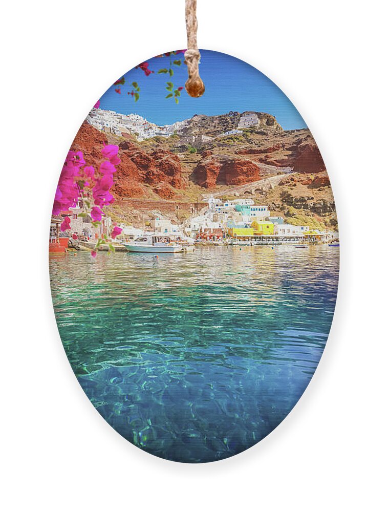 Aegean Ornament featuring the photograph Amoudi Bay, Santorini II by Anastasy Yarmolovich