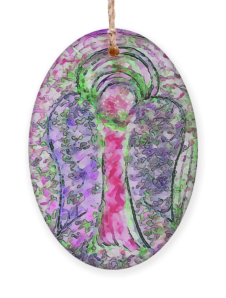 Artist Ornament featuring the painting Angel 418 d by Corinne Carroll